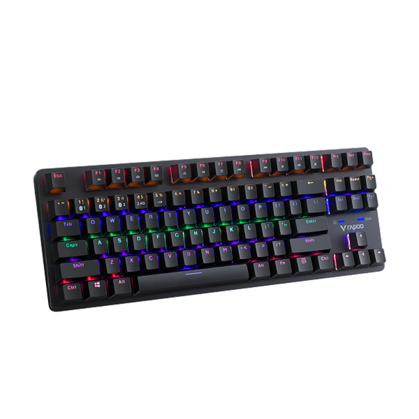 Bàn Phím Cơ Gaming Không Dây Rapoo V500 Pro-87 Multi Mode Wireless | 3 Mode, Brown Switch, LED 6 màu 