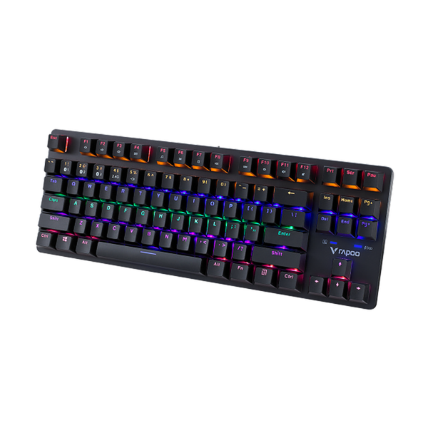  Bàn Phím Cơ Gaming Không Dây Rapoo V500 Pro-87 Multi Mode Wireless | 3 Mode, Brown Switch, LED 6 màu 