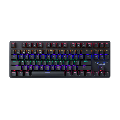 Bàn Phím Cơ Gaming Không Dây Rapoo V500 Pro-87 Multi Mode Wireless | 3 Mode, Brown Switch, LED 6 màu