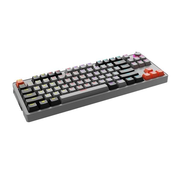  Bàn phím cơ Gaming Rapoo V501-87 RGB | TKL 87 phím, Blue Switch, RGB, USB, Đen Xám Cam 