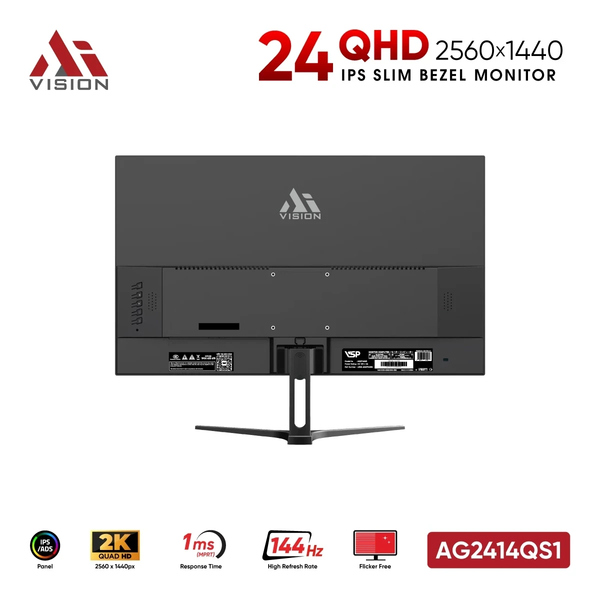  Màn hình Gaming 2K Aivision AG2414QS1 | 24 inch, QHD, 144Hz, IPS, 1ms 