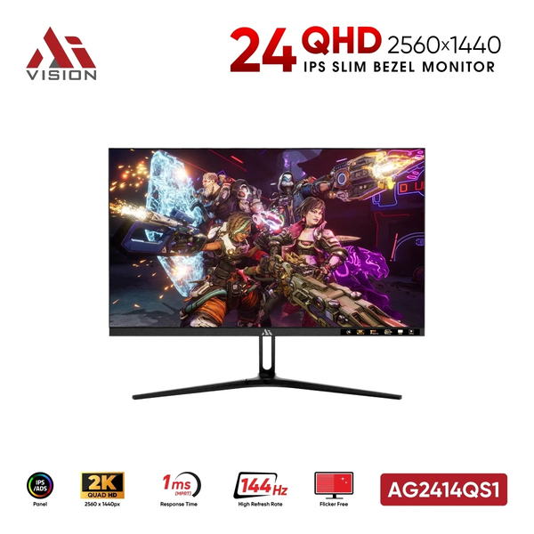  Màn hình Gaming 2K Aivision AG2414QS1 | 24 inch, QHD, 144Hz, IPS, 1ms 