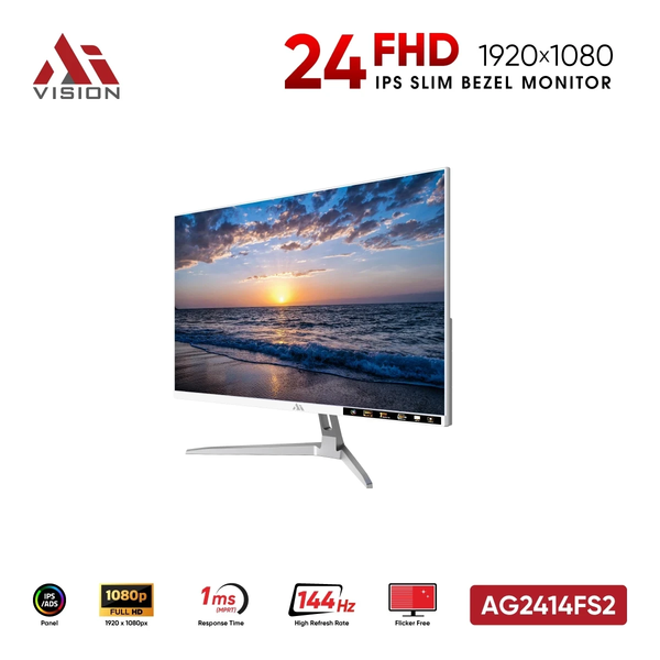  Màn hình Văn phòng AIVISION AG2414FS2 | 24 inch, Full HD, IPS, 144Hz, 1ms, Trắng 