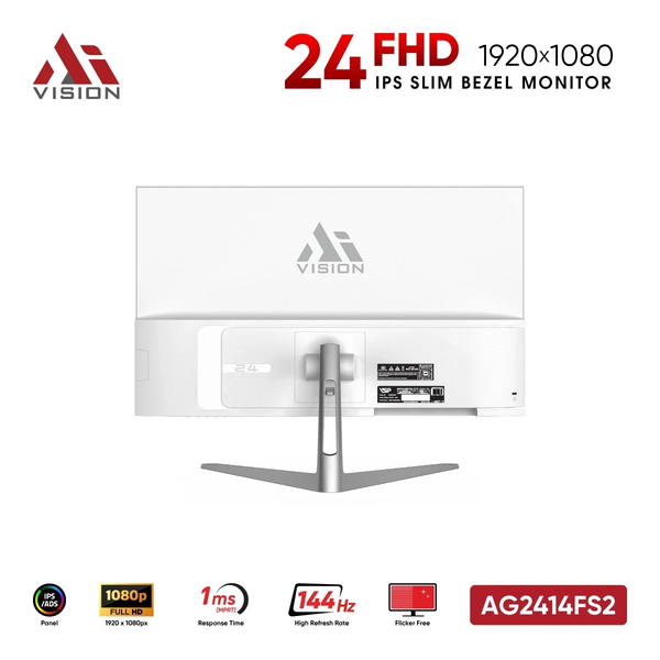  Màn hình Văn phòng AIVISION AG2414FS2 | 24 inch, Full HD, IPS, 144Hz, 1ms, Trắng 