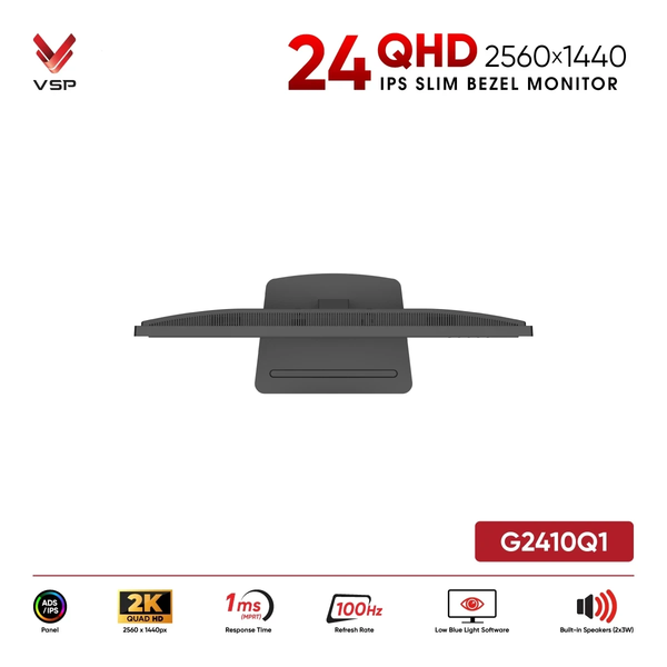  Màn hình Văn phòng 2K VSP G2410Q1 | 24 inch, QHD, IPS/ADS, 100Hz, 1ms MPRT, Loa kép 