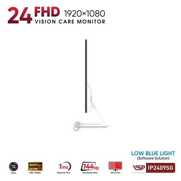  Màn hình Văn phòng VSP IP2409SG Trắng | 24 inch, Full HD, IPS, 144Hz, 1ms 