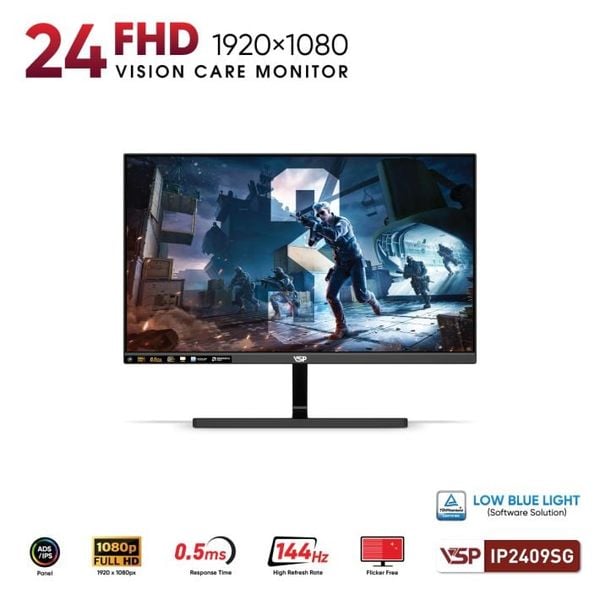  Màn hình Gaming VSP IP2409SG  | 24 inch, Full HD, IPS, 144Hz, 1ms 