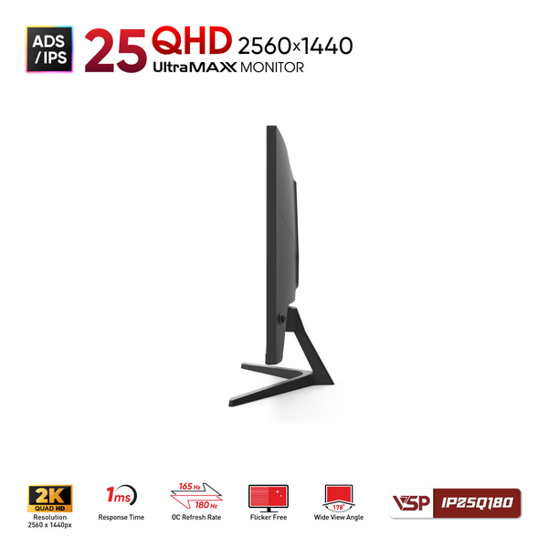  Màn hình Gaming 2K VSP IP25Q180 | 25 inch, QHD, IPS, 180Hz, 1ms MPRT 