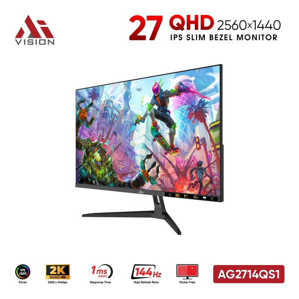  Màn hình Gaming 2K Aivision AG2714QS1 | 27 inch, QHD, 144Hz, IPS, 1ms 