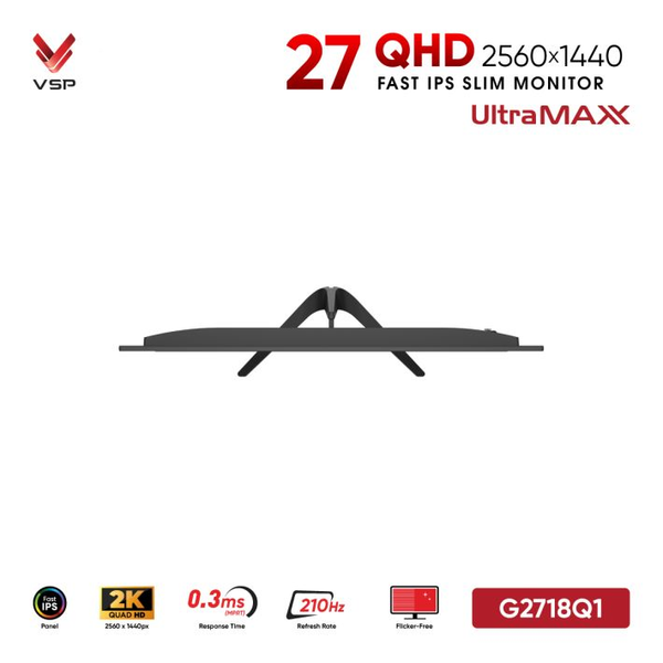 Màn hình Gaming 2K VSP G2718Q1 | 27 inch, QHD, Fast IPS, 210Hz, 0.3ms 
