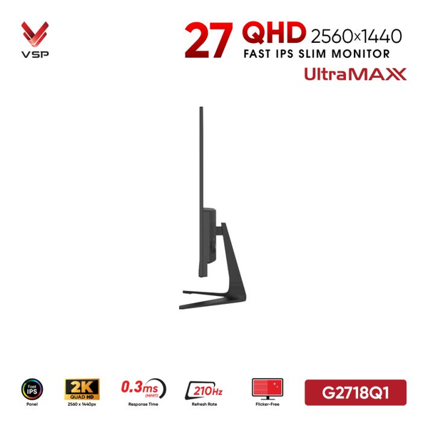  Màn hình Gaming 2K VSP G2718Q1 | 27 inch, QHD, Fast IPS, 210Hz, 0.3ms 