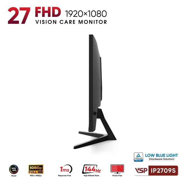  Màn hình văn phòng VSP IP2709S | 27 inch, Full HD, IPS, 144Hz, 1ms 