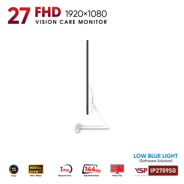  Màn hình Văn phòng VSP IP2709SG Trắng | 27 inch, Full HD, IPS, 144Hz, 1ms 