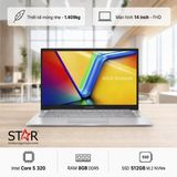  Laptop ASUS Vivobook 14 X1404MA-EB219W | Core 5-320, 8GB DDR5, SSD 512GB NVMe, 14" FHD IPS, Windows 11 Home, Bạc 