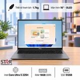 Laptop ASUS Vivobook S16 S3607CA-SH080W | U5-225H, 16GB DDR5, SSD 512GB NVMe, 16" WUXGA OLED, Intel Arc Graphics, WF, BT, W11, Xám 