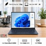  Laptop ASUS Zenbook 14 UX3405CA-ST1713W | U5-225H, 16GB LPDDR5X, SSD 512GB NVMe, 14" 3K OLED 120Hz, 4C75WHrs, Win 11, Xanh 