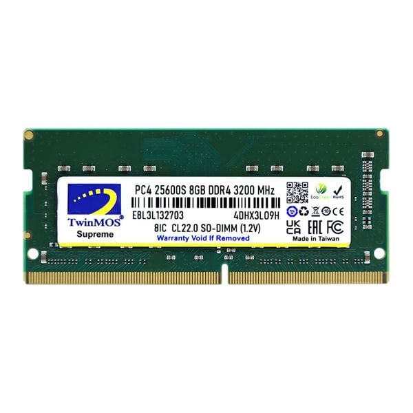  RAM Laptop TwinMOS Supreme 8GB DDR4 | 3200MHz, CL22, 1.2V, SODIMM 