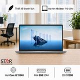  Laptop Dell DC15250 | i5-1334U, 8GB DDR4, SSD 512GB NVMe, Intel UHD Graphics, 15.6" FHD 120Hz, DOS, Silver 