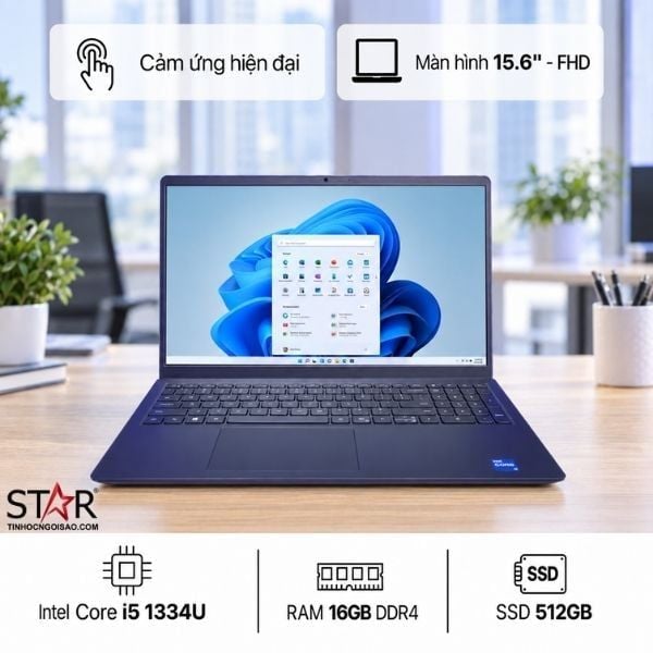  Laptop Dell Inspiron 15 DC15250 P112F010 | i5-1334U, 16GB DDR4, SSD 512GB NVMe, 15.6" FHD, Touchscreen, Win 11, Carbon Black (LDC15250-5315BLK-PUS) 