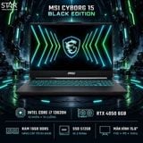  Laptop Gaming MSI Cyborg 15 Black Edition A13VEO-2608VN | i7-13620H, 16GB DDR5, SSD 512GB NVMe, 15.6" FHD 144Hz, RTX 4050 6GB, Win 11, Balo 