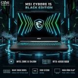  Laptop Gaming MSI Cyborg 15 Black Edition A13VEO-2610VN | i5-13420H, 16GB DDR5, SSD 512GB NVMe, 15.6" FHD 144Hz, RTX 4050 6GB, Win 11, Balo 