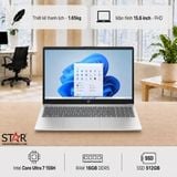  Laptop HP 15-fd1289TU C2CV8PA | Ultra 7-155H, 16GB DDR5, SSD 512GB NVMe, 15.6" FHD, Intel Graphics, Win11 Home 64, Bạc 