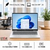  Laptop HP OmniBook 7 14-fr0024TU | Ultra 7-255H, 32GB LPDDR5, SSD 512GB NVMe, Intel Graphics, 14" 2K IPS, W11H+ Office, Bạc (C1MN0PA) 