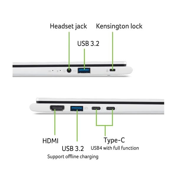  Laptop văn phòng Acer Swift Edge 14 AI SFE14-51T-52KD (NX.JG4SV.002) | U5-228V, 32GB LPDDR5X, SSD 512GB NVMe, 14" 2.8K OLED Touch, Trắng 
