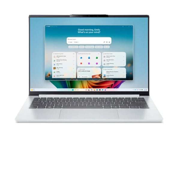  Laptop ACER Swift Go 14 AI SFG14-I71-70RP (NX.JZHSV.003) | UX7-358H, 32GB LPDDR5X, SSD 1TB NVMe, 14" 2.8K OLED, W11SL, Bạc 