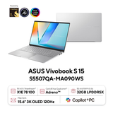  Laptop ASUS Vivobook S15 S5507QA-MA090WS | X1E-78-100, 32GB LPDDR5X, SSD 1TB NVMe, 15.6" 3K OLED, Bạc 