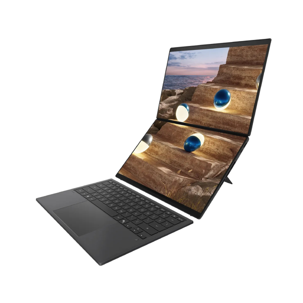  Laptop ASUS Zenbook Duo UX8407AA-SN439WS | X7-358H, 32GB LPDDR5X, SSD 512GB NVMe, 14" 3K OLED 144Hz, Touch, Pen, W11H, Túi, Xám 