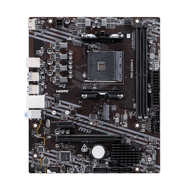  Mainboard MSI PRO A520M-S | AMD A520, AM4, 2 khe DDR4, PCIe 3.0 