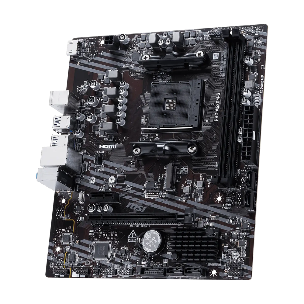 Mainboard MSI PRO A520M-S | AMD A520, AM4, 2 khe DDR4, PCIe 3.0