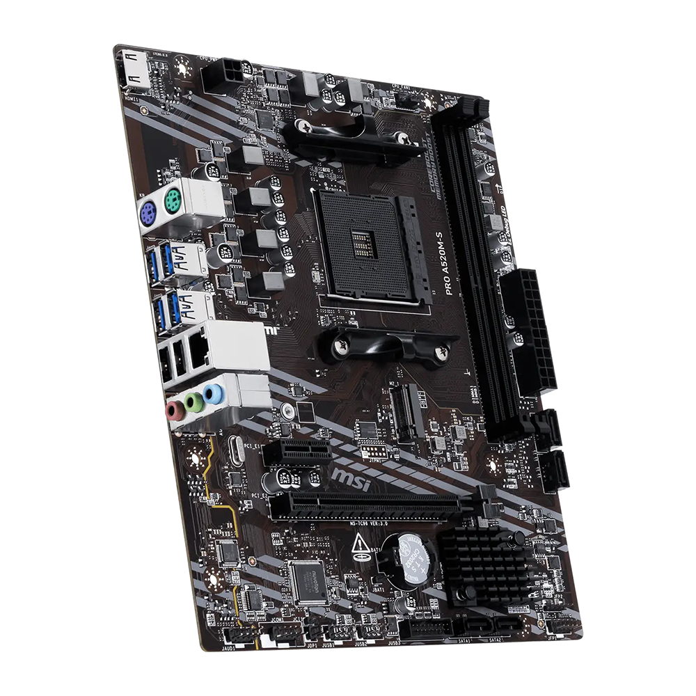Mainboard MSI PRO A520M-S | AMD A520, AM4, 2 khe DDR4, PCIe 3.0