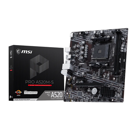 Mainboard MSI PRO A520M-S | AMD A520, AM4, 2 khe DDR4, PCIe 3.0