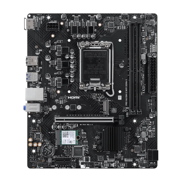  Mainboard MSI PRO H610M-S WIFI DDR4 II | LGA1700, mATX, 2 khe DDR4 64GB, Wi-Fi 6E 