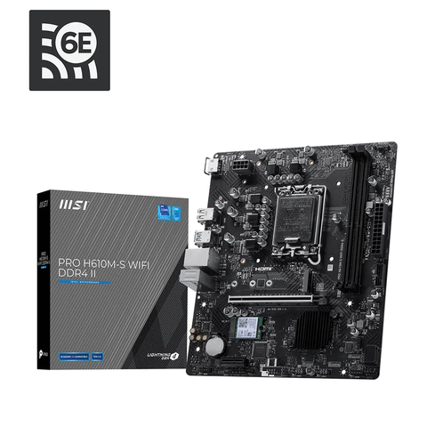 Mainboard MSI PRO H610M-S WIFI DDR4 II | LGA1700, mATX, 2 khe DDR4 64GB, Wi-Fi 6E