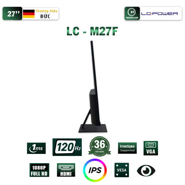  Màn hình Văn phòng LC-Power LC-M27F | 27 inch, FHD, 120Hz, IPS 