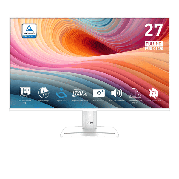  Màn hình MSI Pro MP275W E2 | 27 inch, Full HD, IPS, 120Hz, 1 ms, phẳng, trắng 
