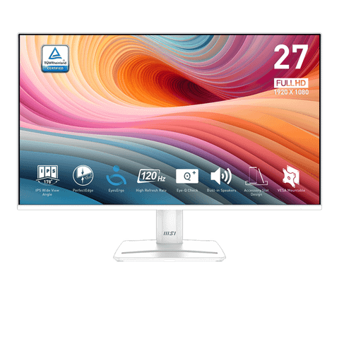 Màn hình MSI Pro MP275W E2 | 27 inch, Full HD, IPS, 120Hz, 1 ms, phẳng, trắng