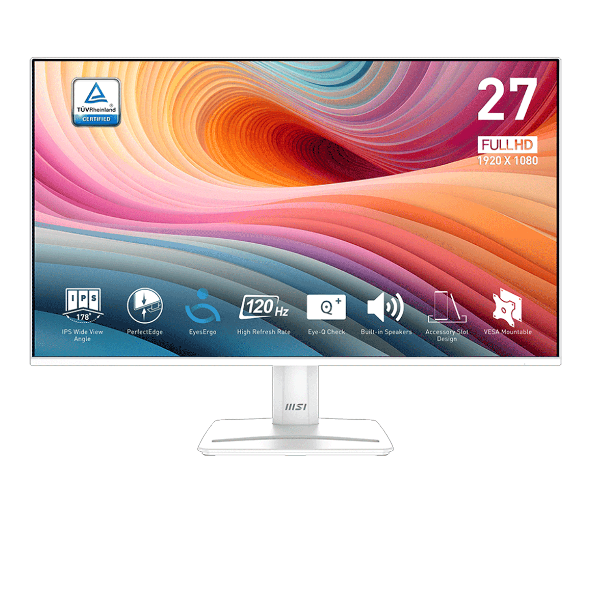 Màn hình MSI Pro MP275W E2 | 27 inch, Full HD, IPS, 120Hz, 1 ms, phẳng, trắng