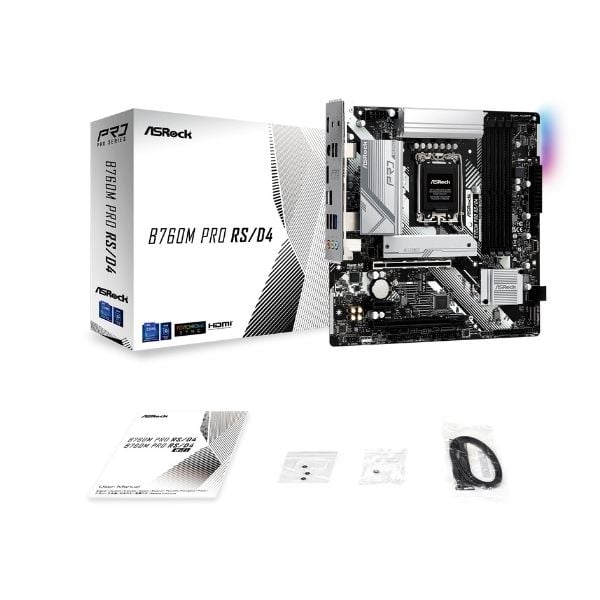  Mainboard ASRock B760M Pro RS DDR4 | LGA 1700, mATX, 4 khe RAM 