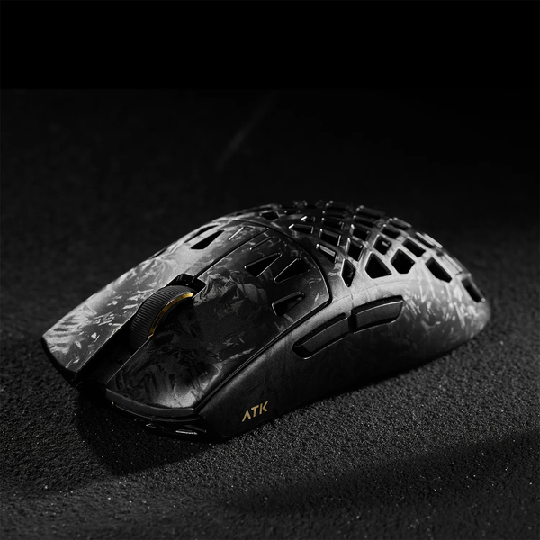  Chuột Gaming Không Dây ATK Blazing Sky Ghost Extreme Hollow Carbon Fiber | 2 Mode, Đen 