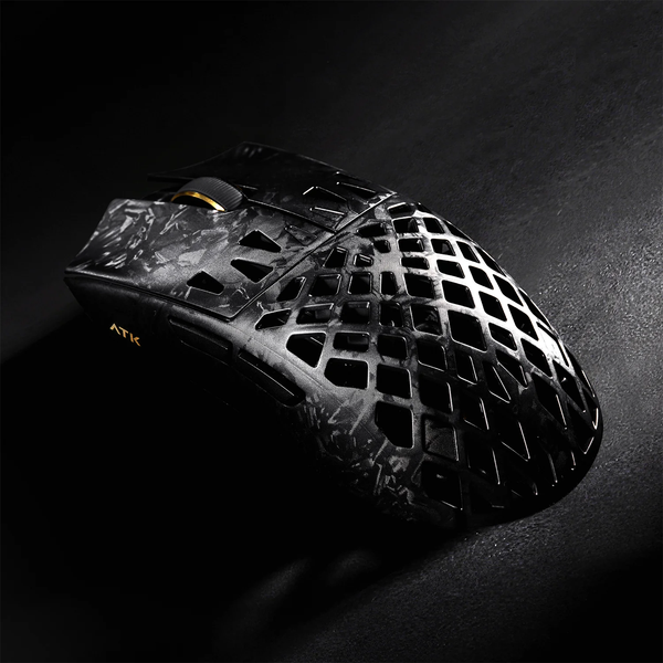  Chuột Gaming Không Dây ATK Blazing Sky Ghost Ultimate Hollow Carbon Fiber | 3 Mode, Đen 
