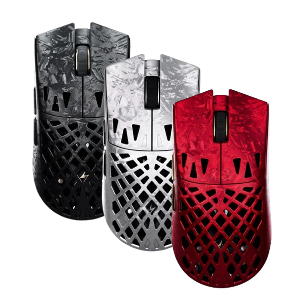  Chuột Gaming Không Dây ATK Blazing Sky Ghost Ultimate Hollow Carbon Fiber | 3 Mode, Silver 