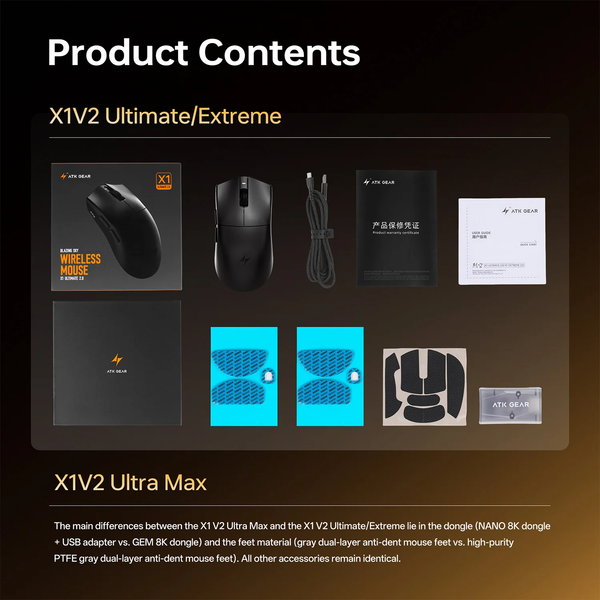  Chuột Gaming Không Dây ATK Blazing Sky X1 V2 Ultimate | 2 Mode, Đen 