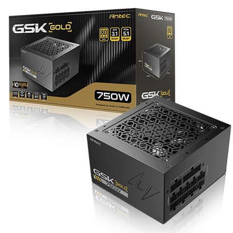 Nguồn máy tính Antec GSK V2 750 750W 80 Plus Gold | Full Range, Full Modular, ATX 3.1, PCIe 5.1, Đen