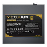  Nguồn máy tính Antec MEGA 850 Gold 850W | 80 Plus Gold, Full Range, Full Modular, PCIe 5.1, ATX 3.1, Đen 