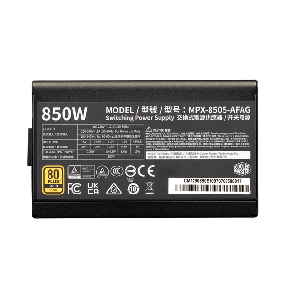  Nguồn máy tính Cooler Master Elite Gold 850W | Full Modular, 80 Plus Gold, ATX 3.1, PCIe 5.1 