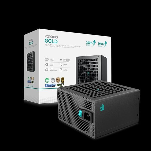  Nguồn máy tính Deepcool PQ1000G 1000W 80 Plus Gold | ATX12V V3.1, Active PFC, FDB 120mm 
